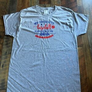 Hanes Gray Mom Baseball Graphic T-Shirt